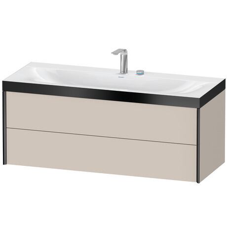 Duravit Xviu 47" x 20" x 19" Two Drawer C-Bonded Wall-Mount Vanity Kit With Two Tap Holes, Taupe (XV4617EB291P)