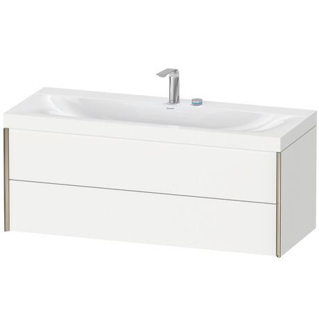 Duravit Xviu 47" x 20" x 19" Two Drawer C-Bonded Wall-Mount Vanity Kit With Two Tap Holes, White (XV4617EB118C)