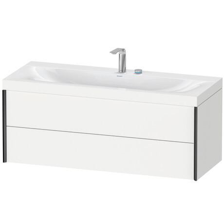 Duravit Xviu 47" x 20" x 19" Two Drawer C-Bonded Wall-Mount Vanity Kit With Two Tap Holes, White (XV4617EB218C)