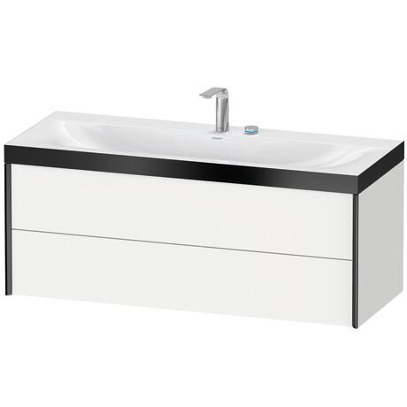 Duravit Xviu 47" x 20" x 19" Two Drawer C-Bonded Wall-Mount Vanity Kit With Two Tap Holes, White (XV4617EB218P)
