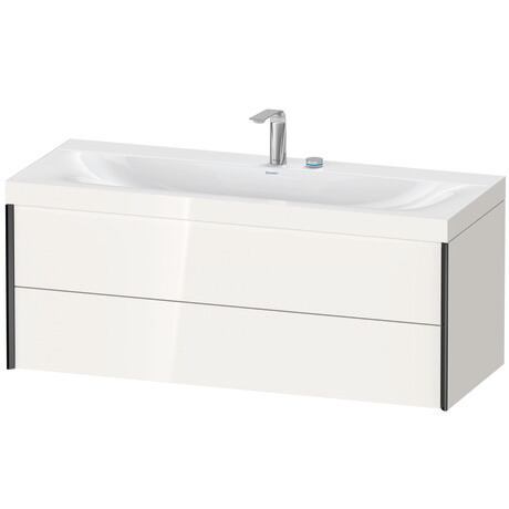 Duravit Xviu 47" x 20" x 19" Two Drawer C-Bonded Wall-Mount Vanity Kit With Two Tap Holes, White (XV4617EB222C)