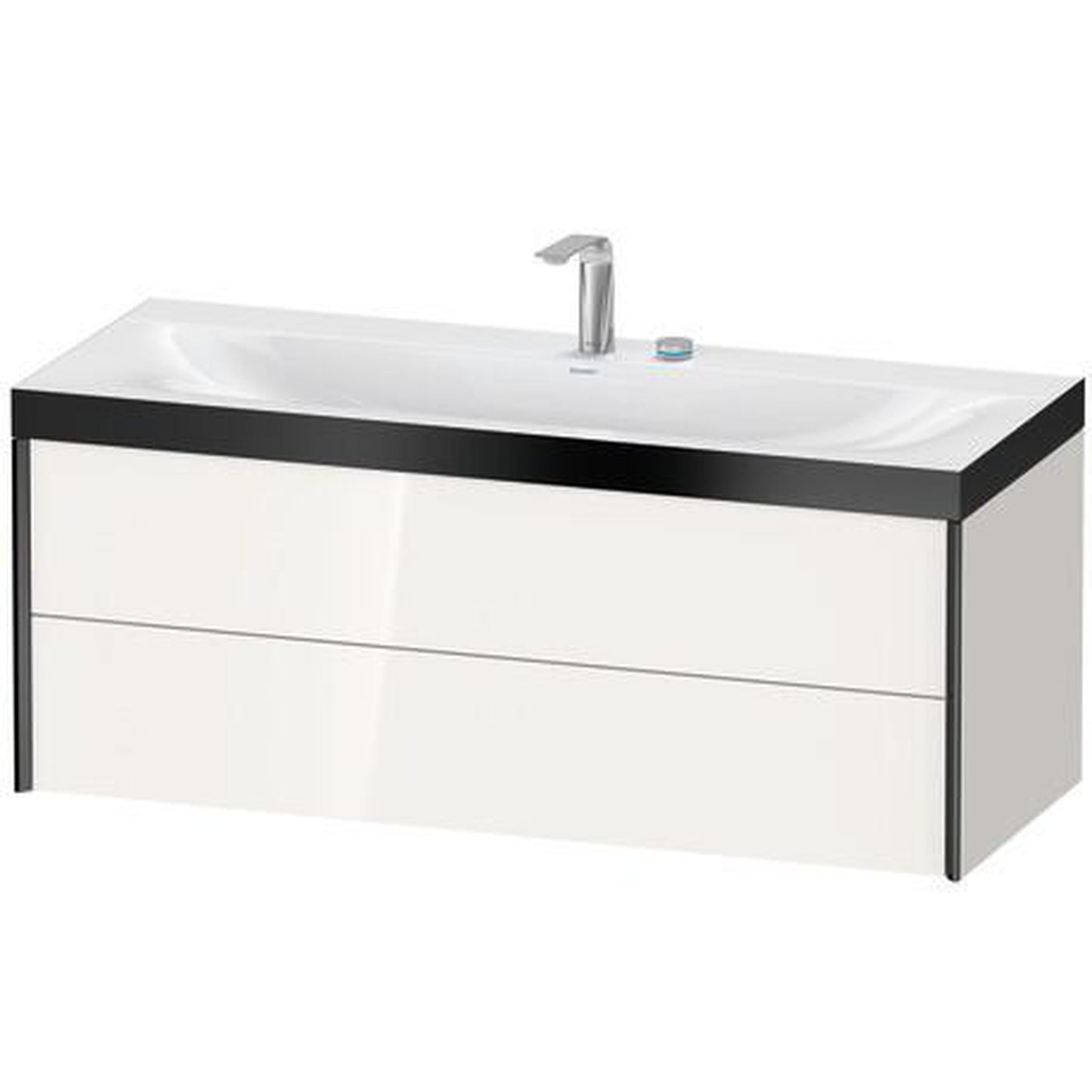 Duravit Xviu 47" x 20" x 19" Two Drawer C-Bonded Wall-Mount Vanity Kit With Two Tap Holes, White (XV4617EB222P)
