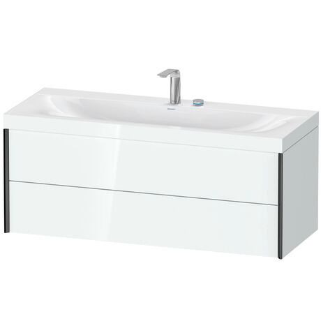 Duravit Xviu 47" x 20" x 19" Two Drawer C-Bonded Wall-Mount Vanity Kit With Two Tap Holes, White (XV4617EB285C)