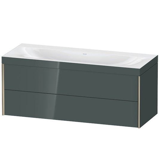 Duravit Xviu 47" x 20" x 19" Two Drawer C-Bonded Wall-Mount Vanity Kit Without Tap Hole, Dolomite Gray (XV4617NB138C)