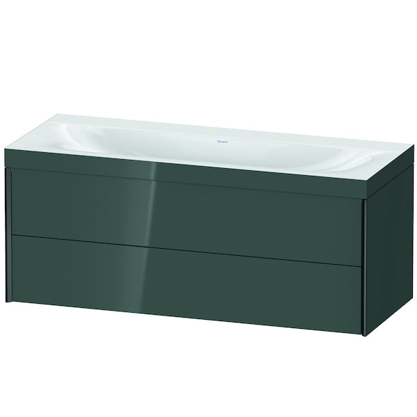 Duravit Xviu 47" x 20" x 19" Two Drawer C-Bonded Wall-Mount Vanity Kit Without Tap Hole, Dolomite Gray (XV4617NB238C)