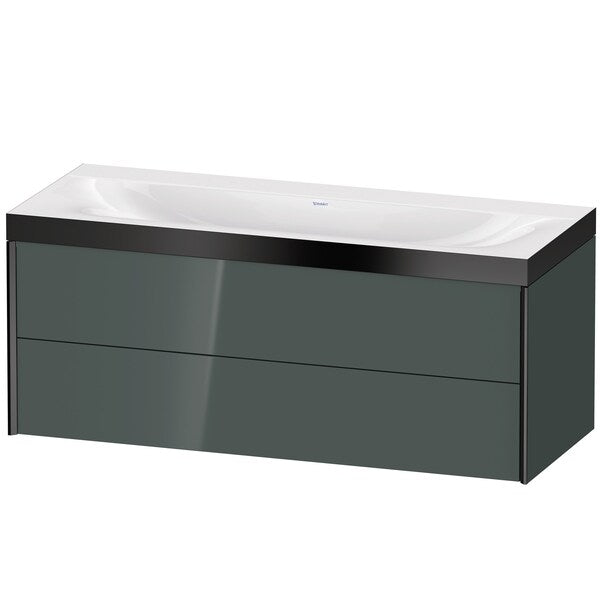 Duravit Xviu 47" x 20" x 19" Two Drawer C-Bonded Wall-Mount Vanity Kit Without Tap Hole, Dolomite Gray (XV4617NB238P)