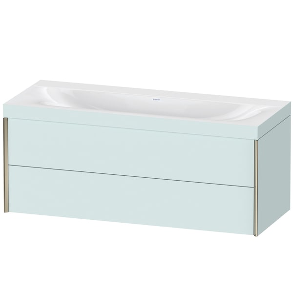 Duravit Xviu 47" x 20" x 19" Two Drawer C-Bonded Wall-Mount Vanity Kit Without Tap Hole, Light Blue (XV4617NB109C)