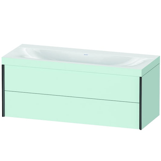 Duravit Xviu 47" x 20" x 19" Two Drawer C-Bonded Wall-Mount Vanity Kit Without Tap Hole, Light Blue (XV4617NB209C)
