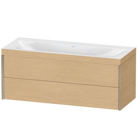 Duravit Xviu 47" x 20" x 19" Two Drawer C-Bonded Wall-Mount Vanity Kit Without Tap Hole, Natural Oak (XV4617NB130C)