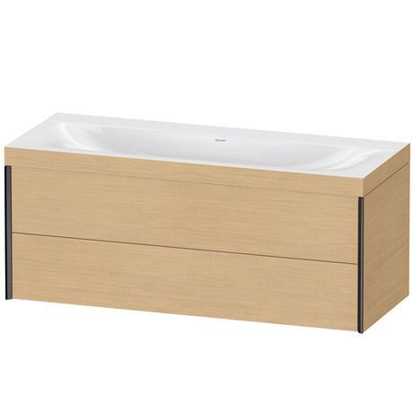 Duravit Xviu 47" x 20" x 19" Two Drawer C-Bonded Wall-Mount Vanity Kit Without Tap Hole, Natural Oak (XV4617NB230C)
