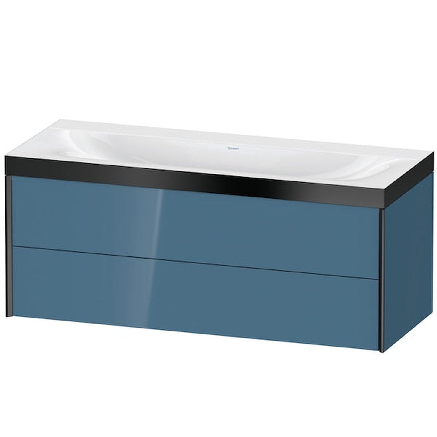 Duravit Xviu 47" x 20" x 19" Two Drawer C-Bonded Wall-Mount Vanity Kit Without Tap Hole, Stone Blue (XV4617NB247P)