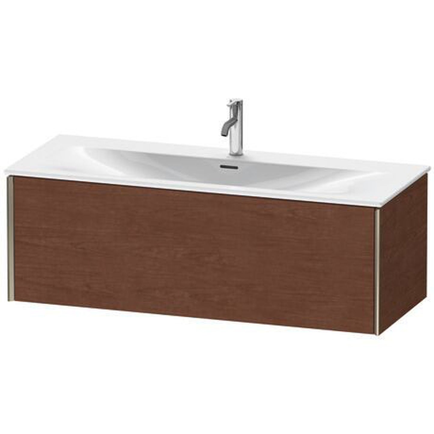 Duravit Xviu 48" x 16" x 19" One Drawer Wall-Mount Vanity Unit, American Walnut (XV40360B113)