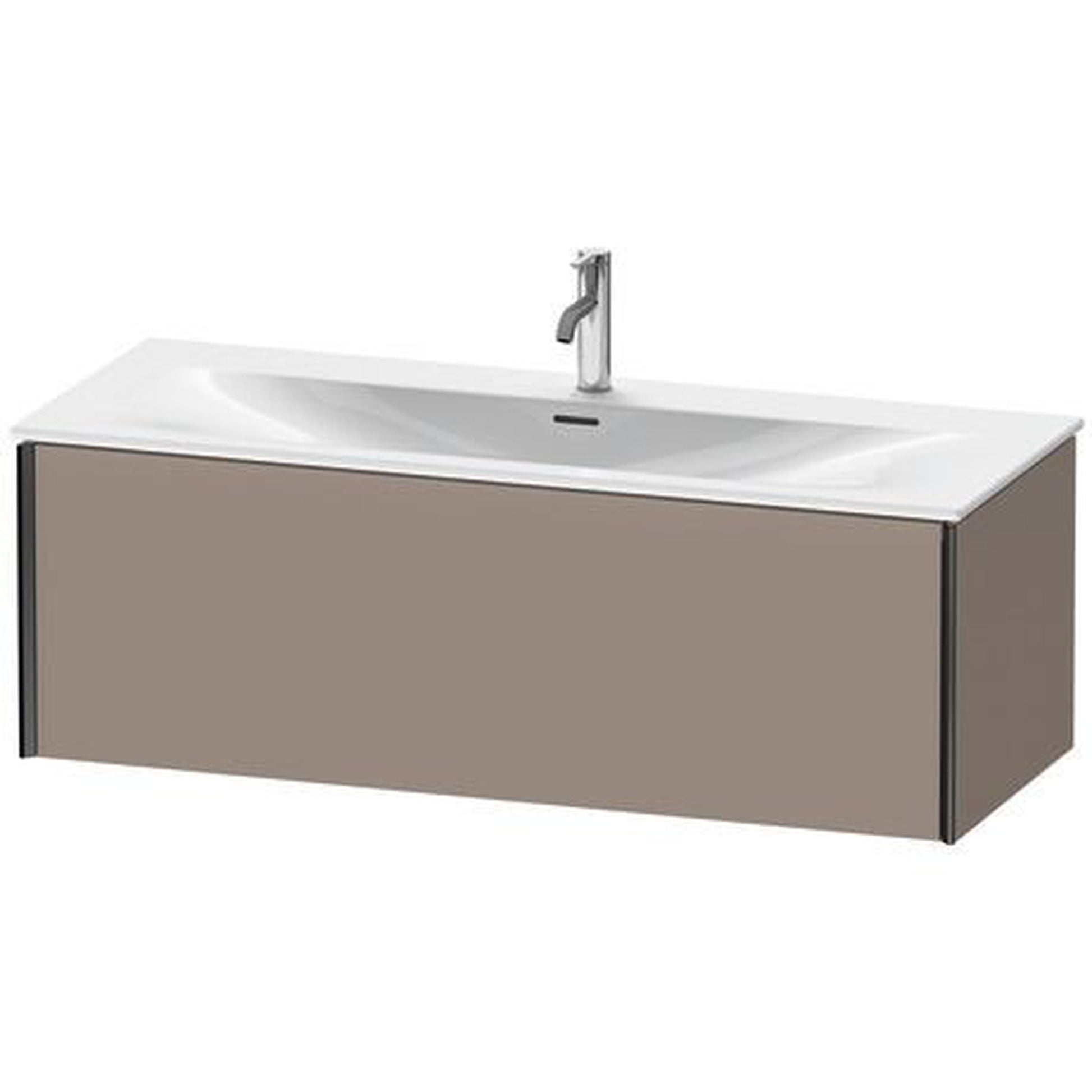 Duravit Xviu 48" x 16" x 19" One Drawer Wall-Mount Vanity Unit, Basalt Matt (XV40360B243)