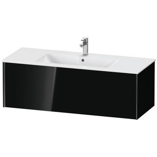 Duravit Xviu 48" x 16" x 19" One Drawer Wall-Mount Vanity Unit, Black High Gloss Lacquer (XV40280B240)