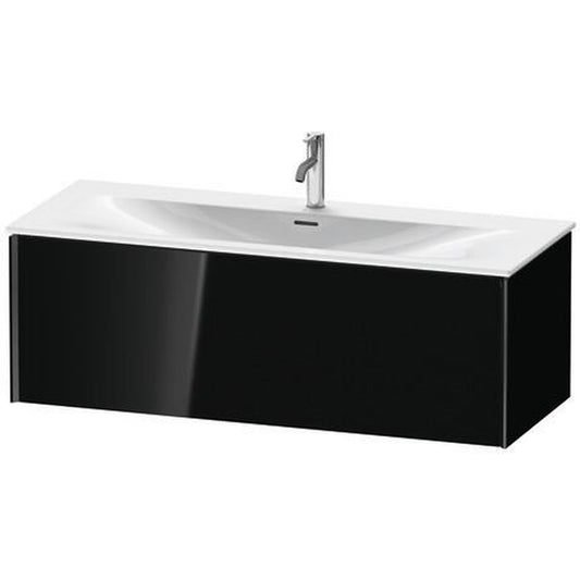 Duravit Xviu 48" x 16" x 19" One Drawer Wall-Mount Vanity Unit, Black High Gloss Lacquer (XV40360B240)