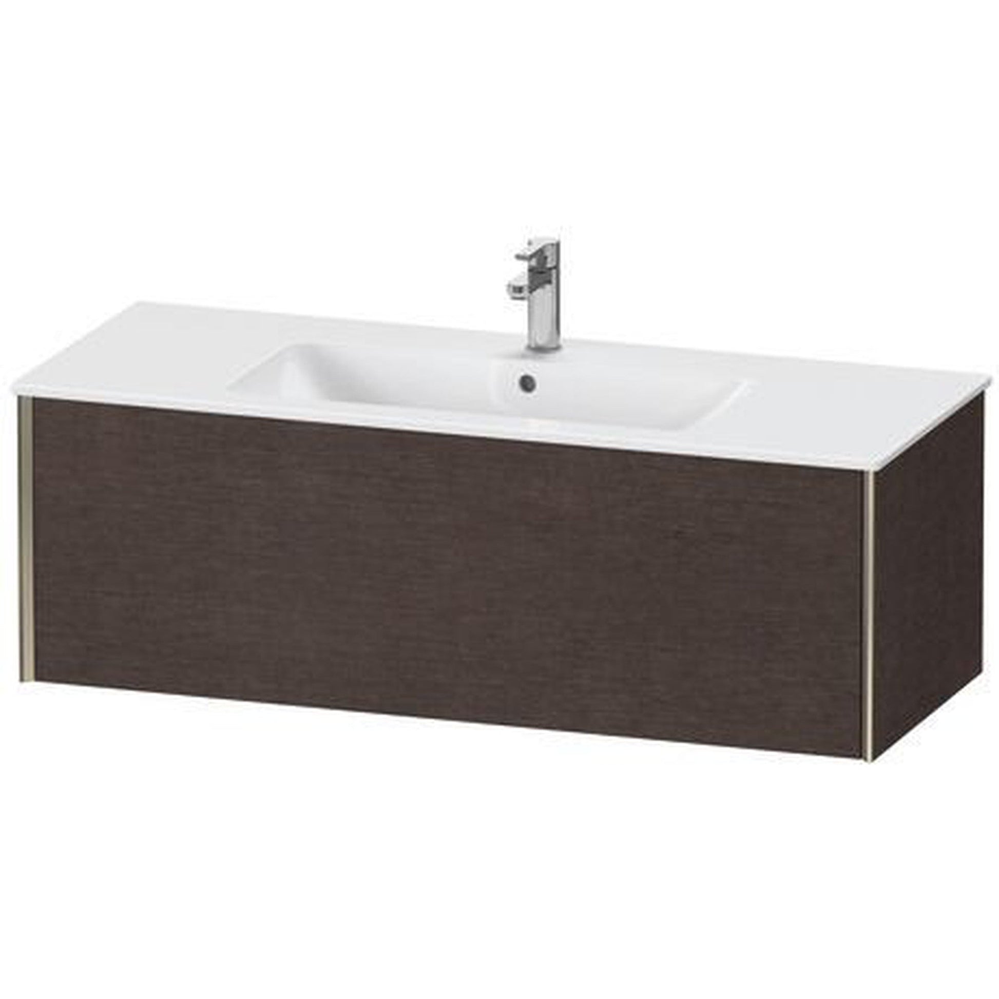 Duravit Xviu 48" x 16" x 19" One Drawer Wall-Mount Vanity Unit, Brushed Dark Oak Real Wood Veneer (XV40280B172)