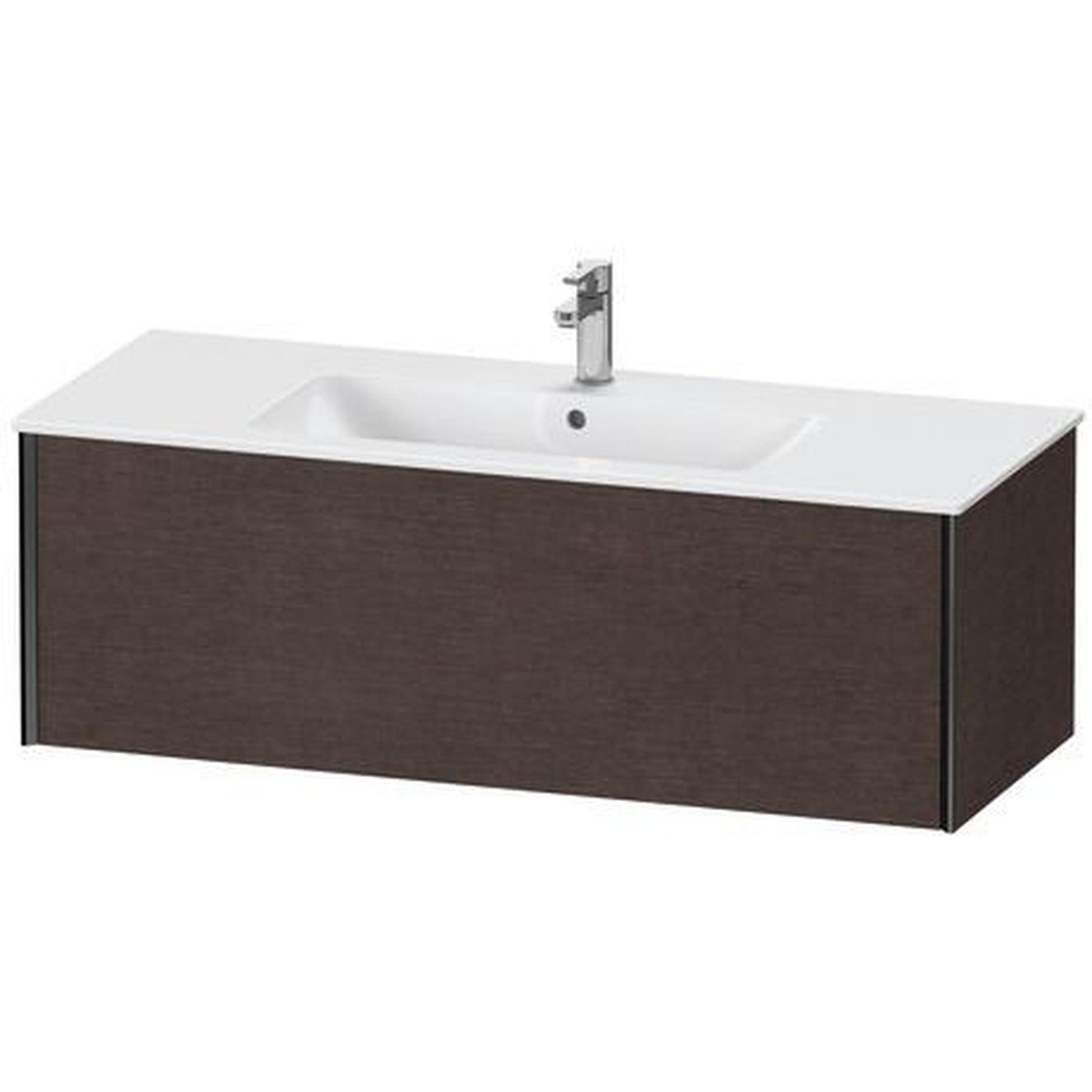 Duravit Xviu 48" x 16" x 19" One Drawer Wall-Mount Vanity Unit, Brushed Dark Oak Real Wood Veneer (XV40280B272)
