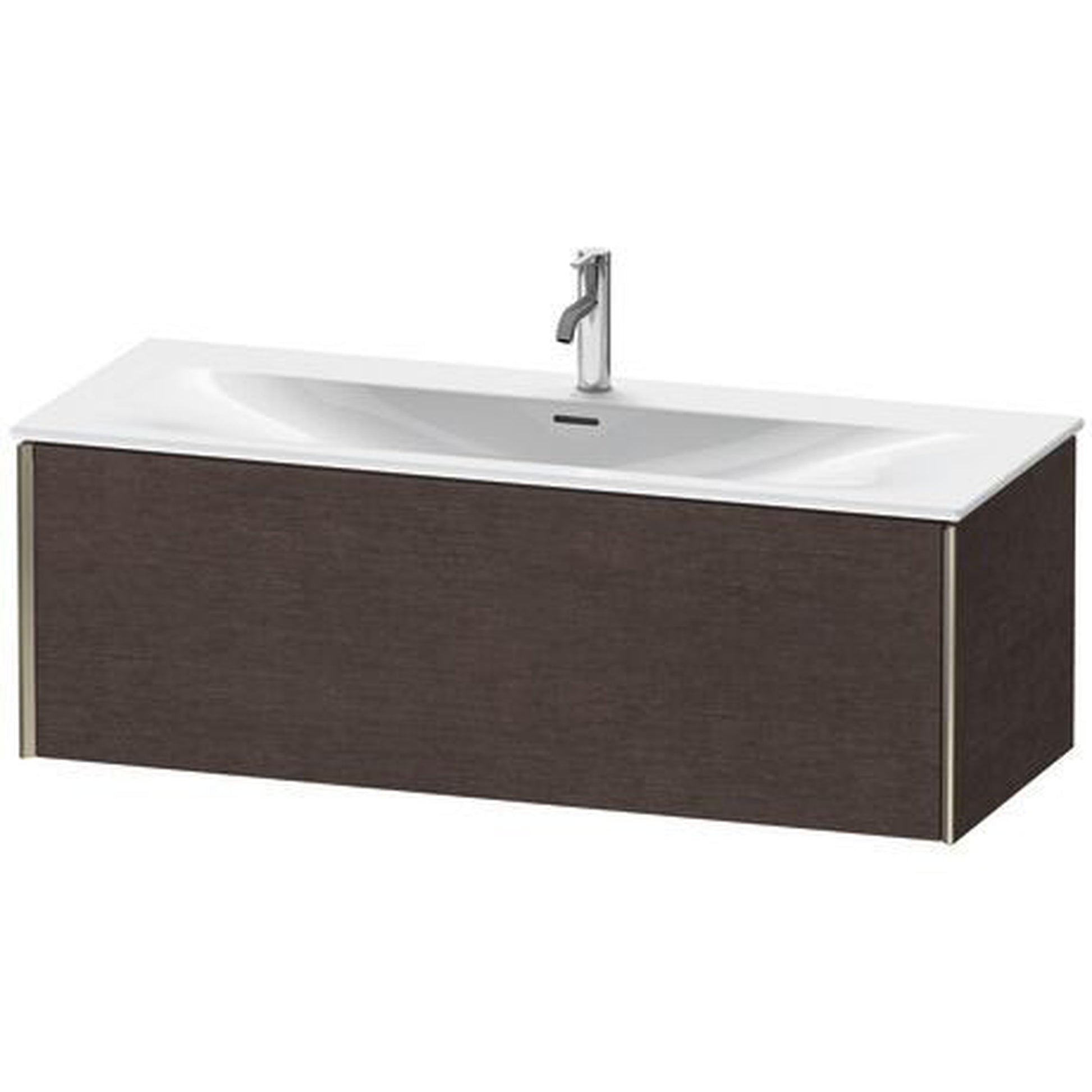 Duravit Xviu 48" x 16" x 19" One Drawer Wall-Mount Vanity Unit, Brushed Dark Oak Real Wood Veneer (XV40360B172)