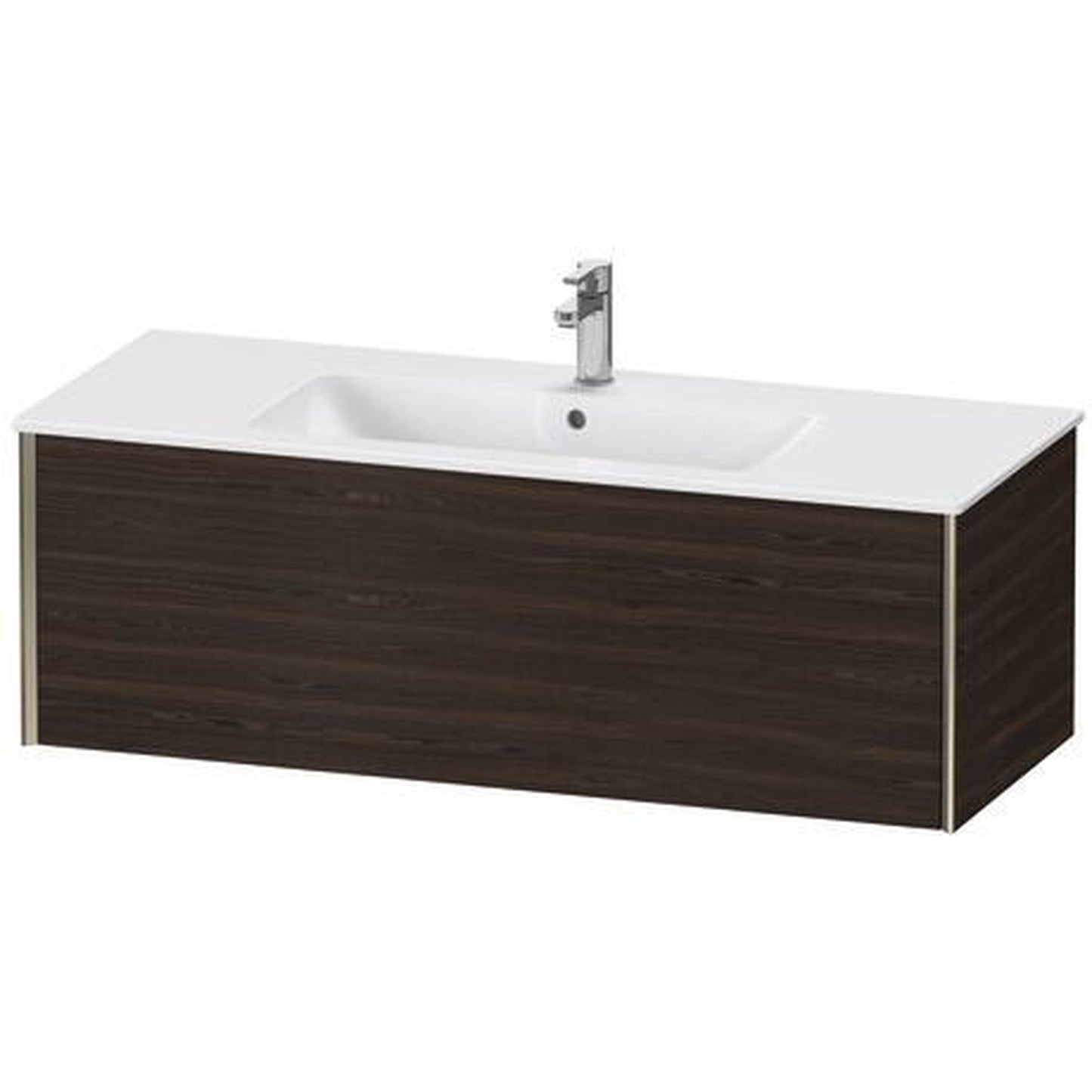 Duravit Xviu 48" x 16" x 19" One Drawer Wall-Mount Vanity Unit, Brushed Walnut Real Wood Veneer (XV40280B169)