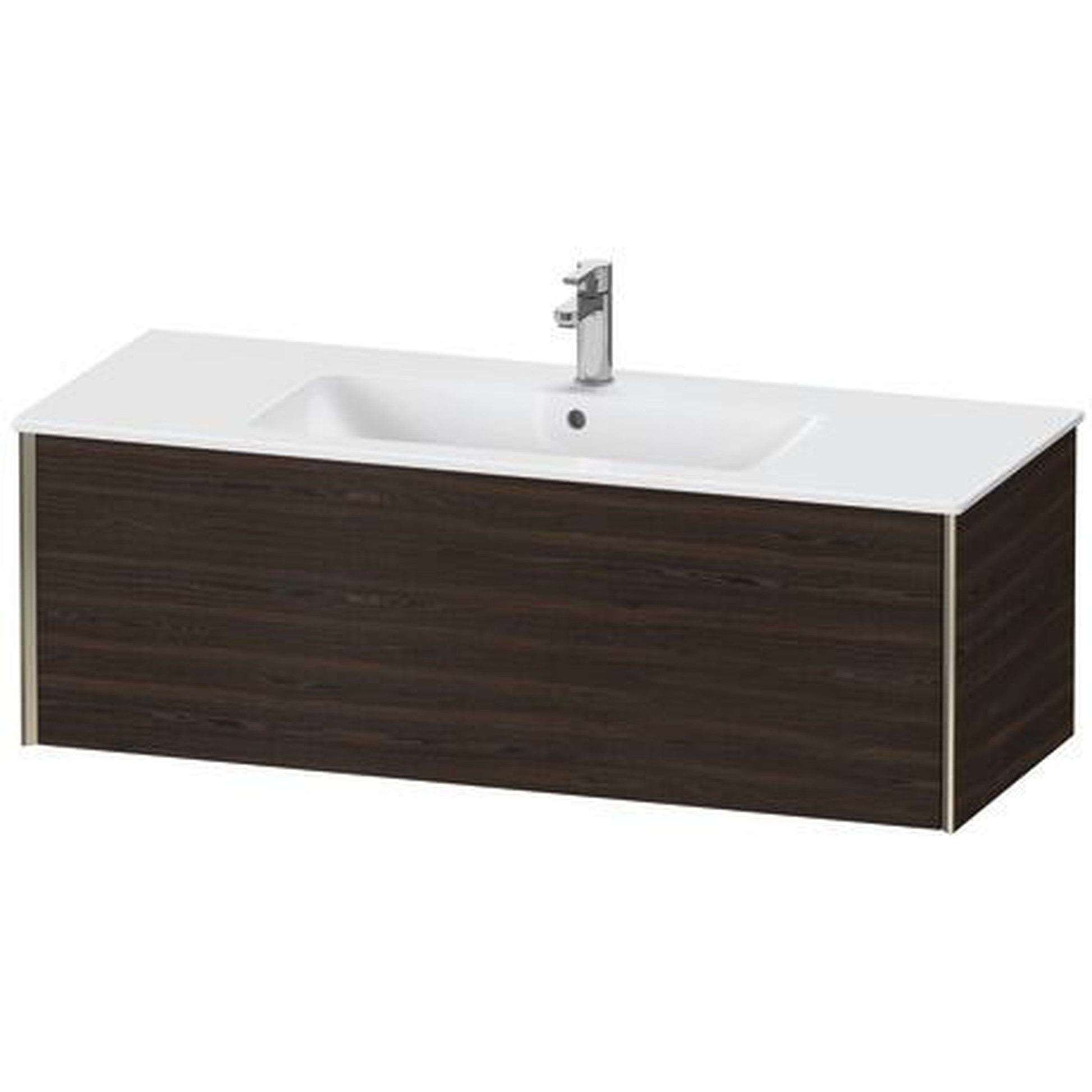 Duravit Xviu 48" x 16" x 19" One Drawer Wall-Mount Vanity Unit, Brushed Walnut Real Wood Veneer (XV40280B169)