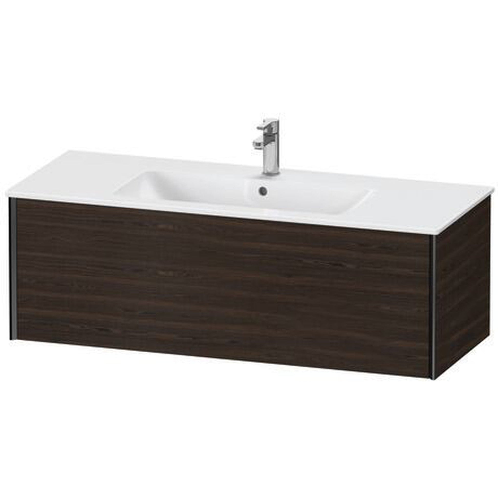 Duravit Xviu 48" x 16" x 19" One Drawer Wall-Mount Vanity Unit, Brushed Walnut Real Wood Veneer (XV40280B269)
