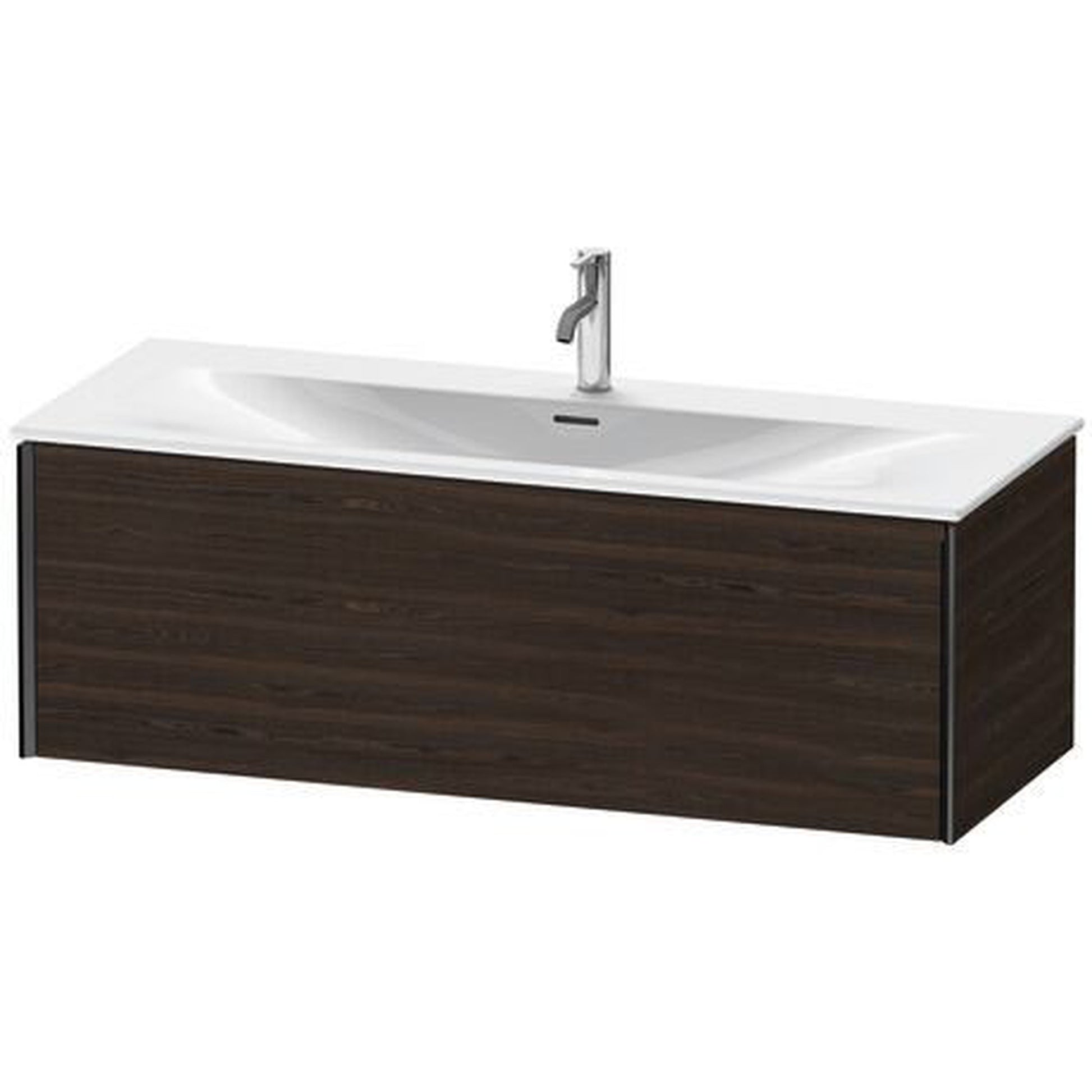 Duravit Xviu 48" x 16" x 19" One Drawer Wall-Mount Vanity Unit, Brushed Walnut Real Wood Veneer (XV40360B269)