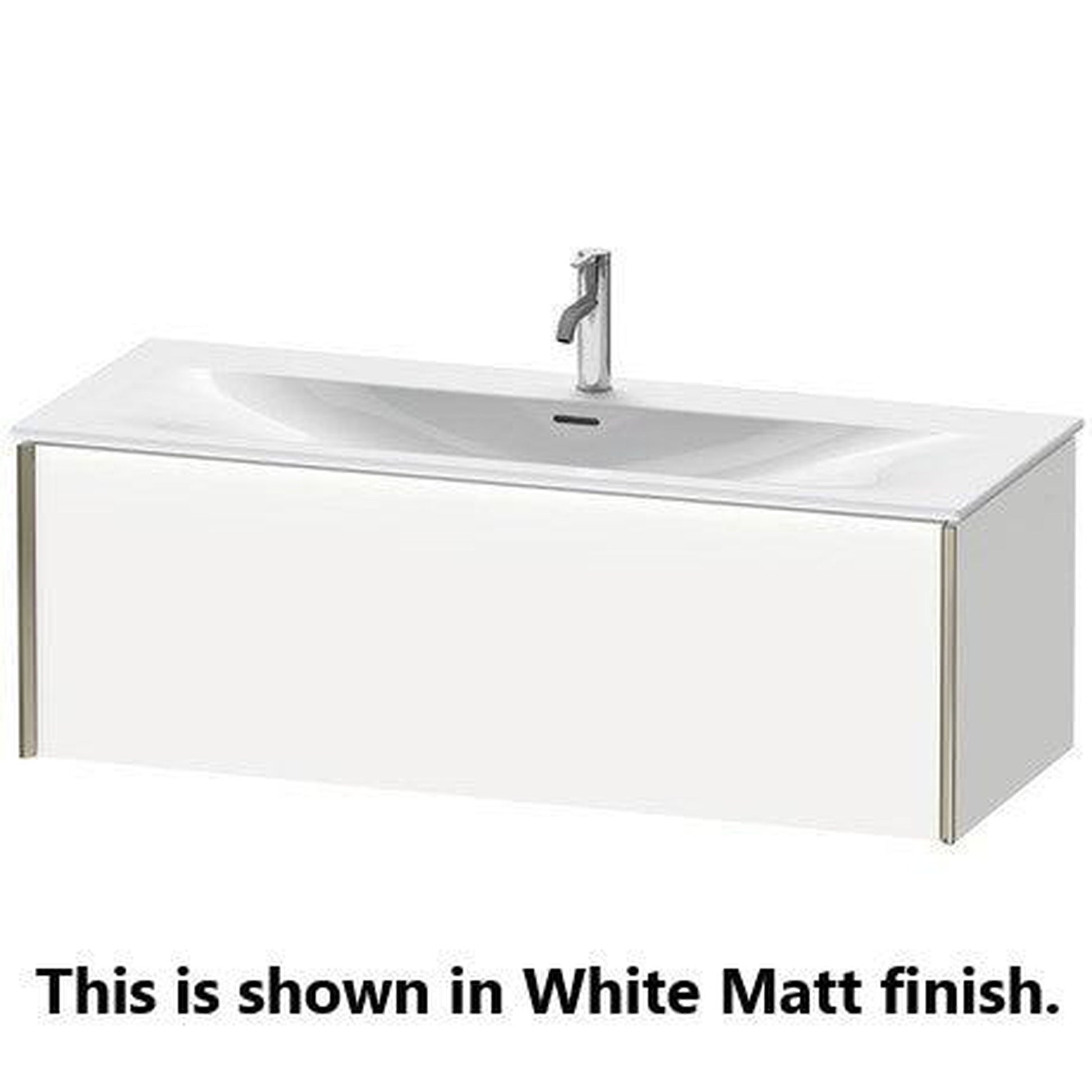 Duravit Xviu 48" x 16" x 19" One Drawer Wall-Mount Vanity Unit, Cappuccino High Gloss (XV40360B286)