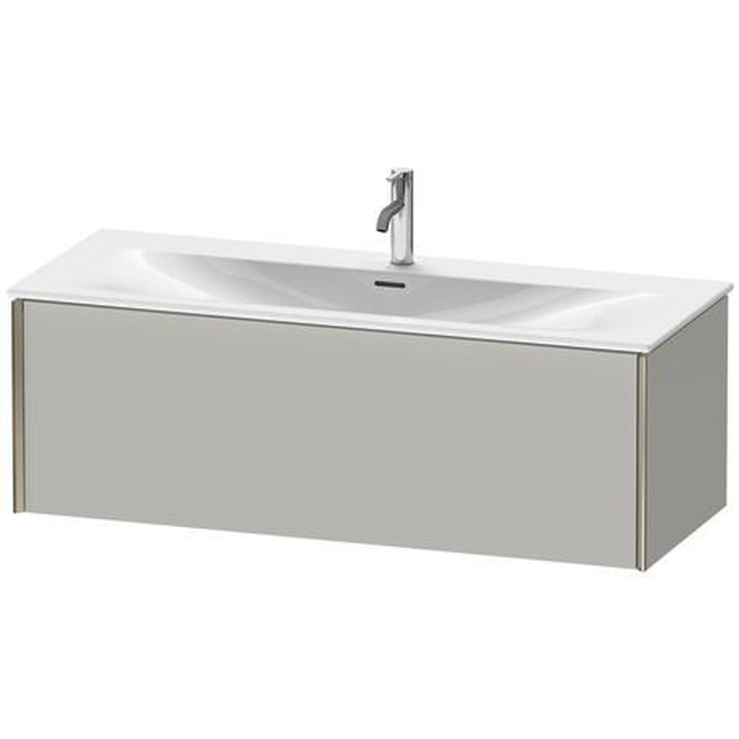 Duravit Xviu 48" x 16" x 19" One Drawer Wall-Mount Vanity Unit, Concrete Grey Matt (XV40360B107)