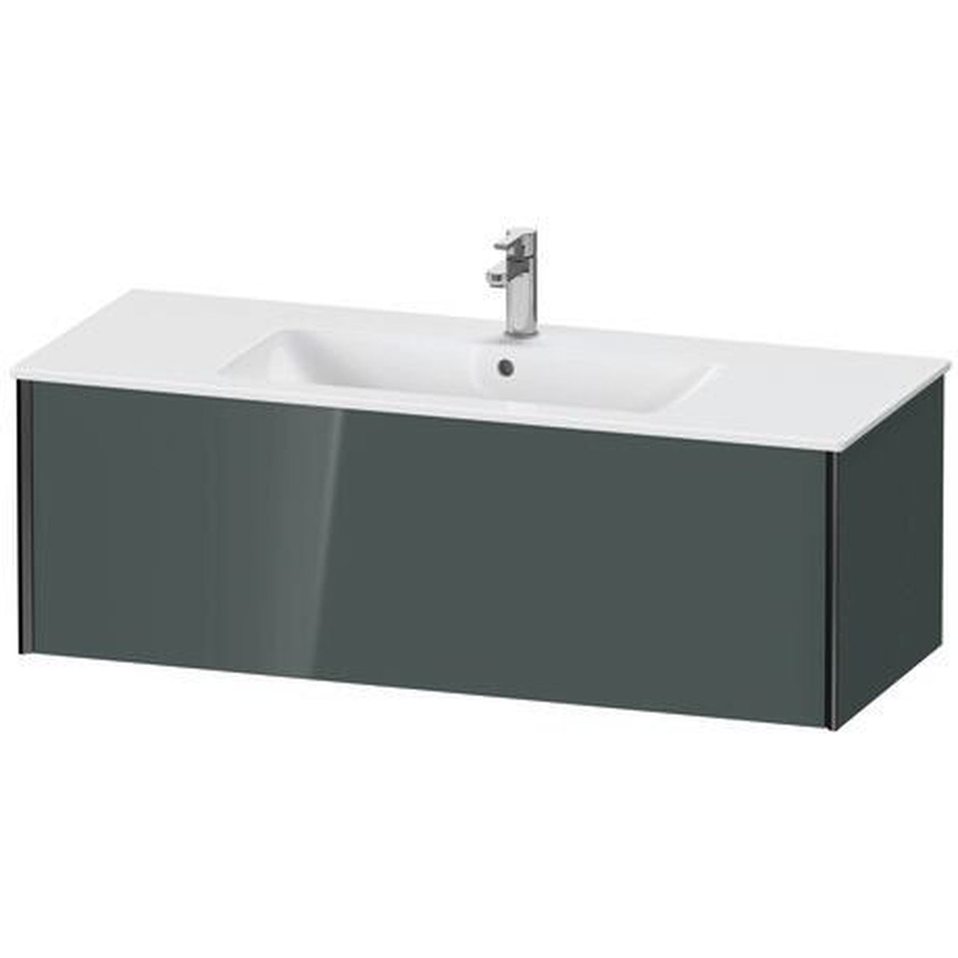 Duravit Xviu 48" x 16" x 19" One Drawer Wall-Mount Vanity Unit, Dolomiti Grey High Gloss Lacquer (XV40280B238)