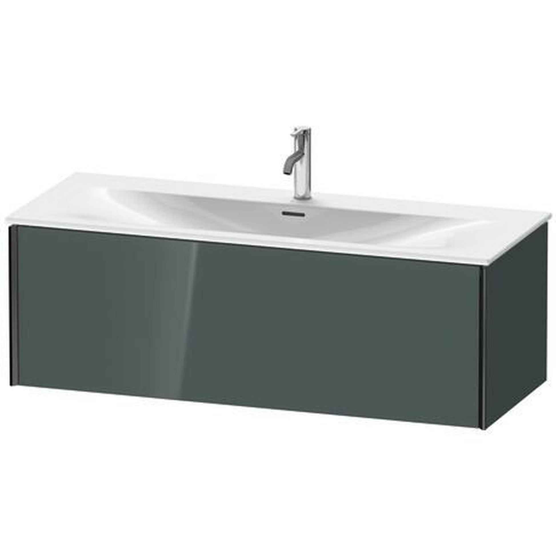 Duravit Xviu 48" x 16" x 19" One Drawer Wall-Mount Vanity Unit, Dolomiti Grey High Gloss Lacquer (XV40360B238)