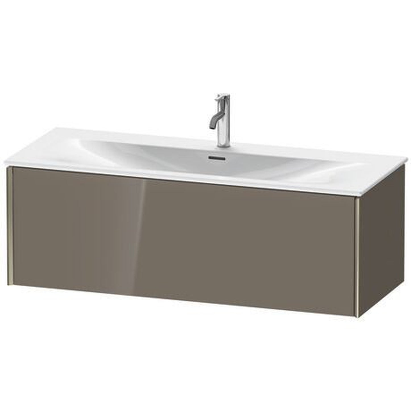 Duravit Xviu 48" x 16" x 19" One Drawer Wall-Mount Vanity Unit, Flannel Grey High Gloss Lacquer (XV40360B189)