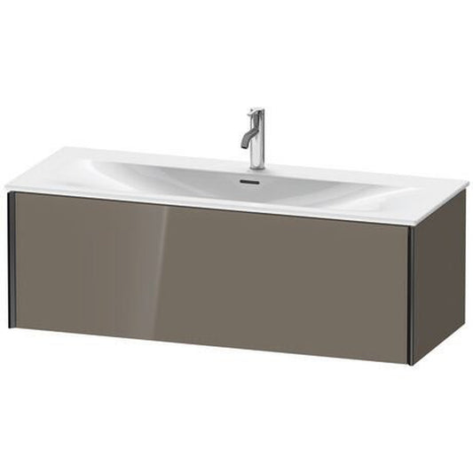 Duravit Xviu 48" x 16" x 19" One Drawer Wall-Mount Vanity Unit, Flannel Grey High Gloss Lacquer (XV40360B289)
