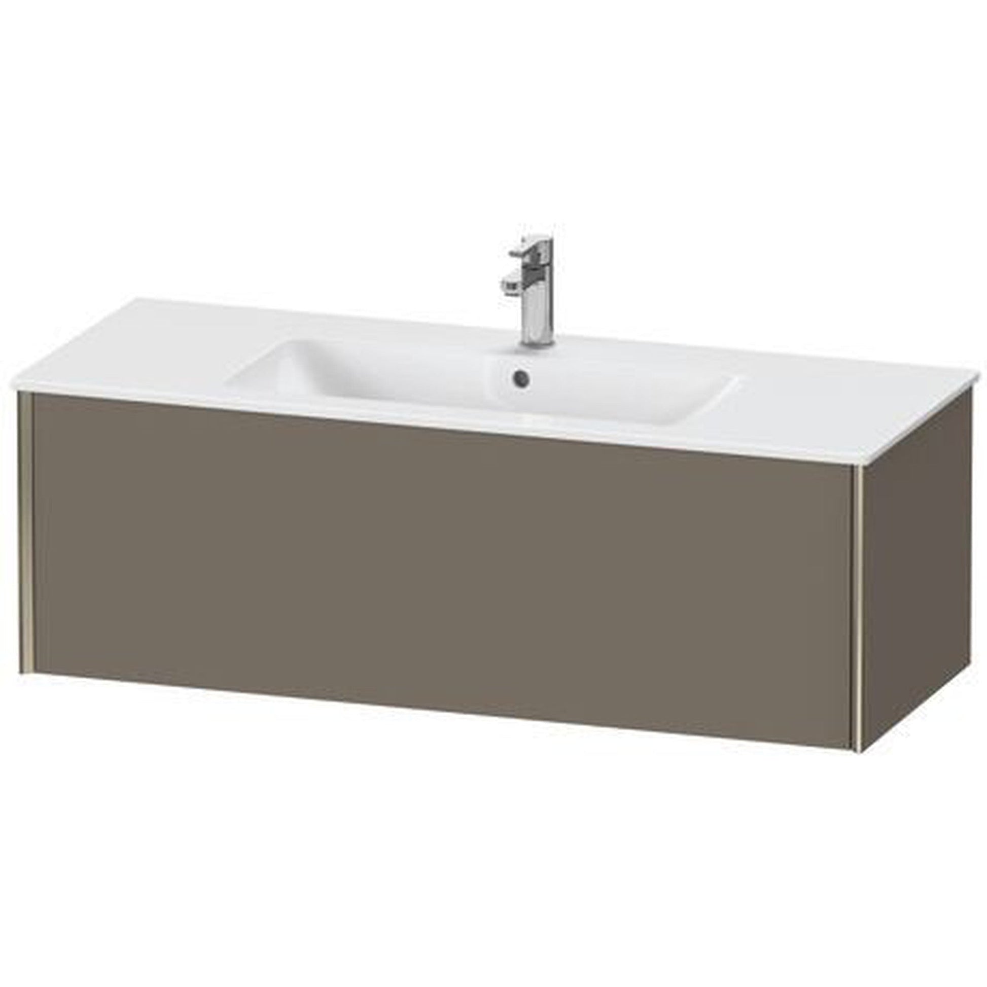 Duravit Xviu 48" x 16" x 19" One Drawer Wall-Mount Vanity Unit, Flannel Grey Satin Matt Lacquer (XV40280B190)
