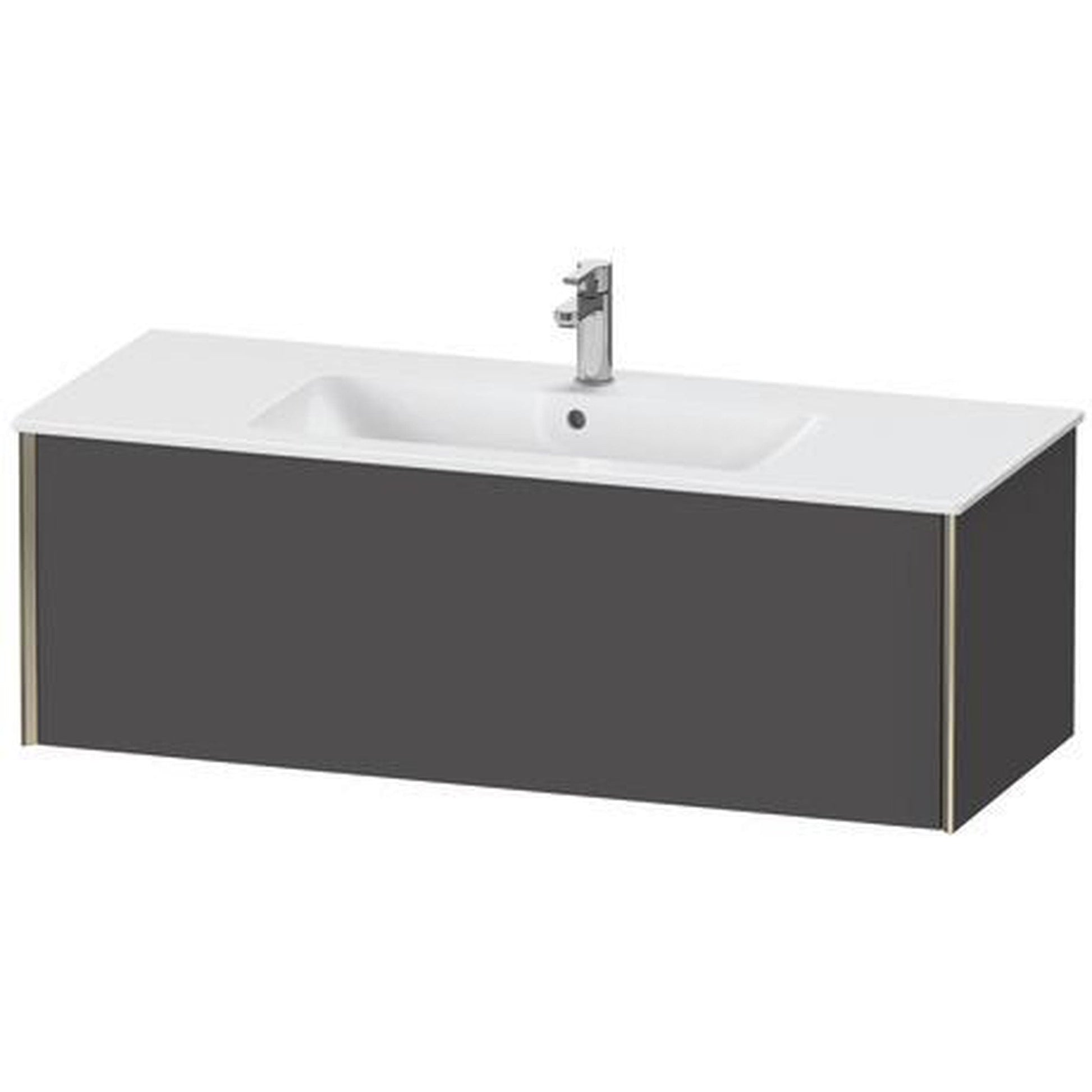 Duravit Xviu 48" x 16" x 19" One Drawer Wall-Mount Vanity Unit, Graphite Matt (XV40280B149)