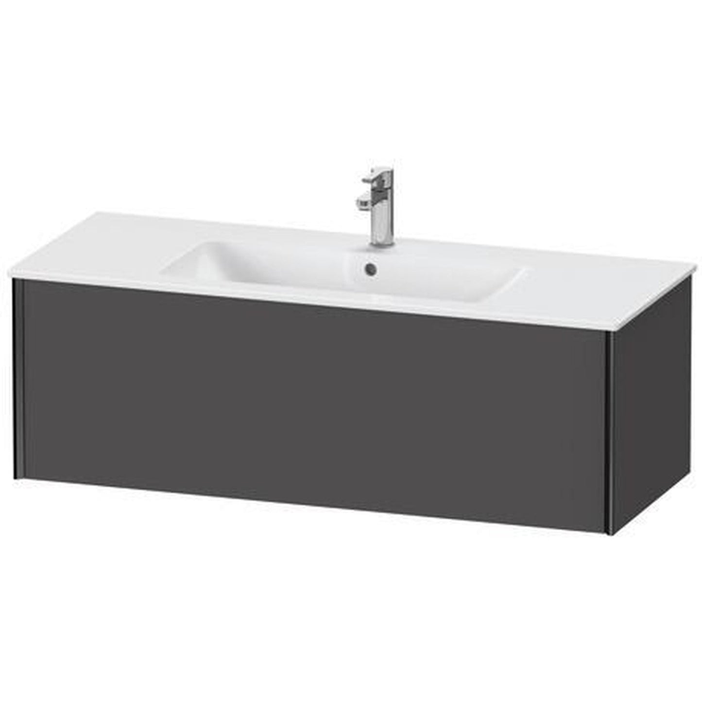 Duravit Xviu 48" x 16" x 19" One Drawer Wall-Mount Vanity Unit, Graphite Matt (XV40280B249)