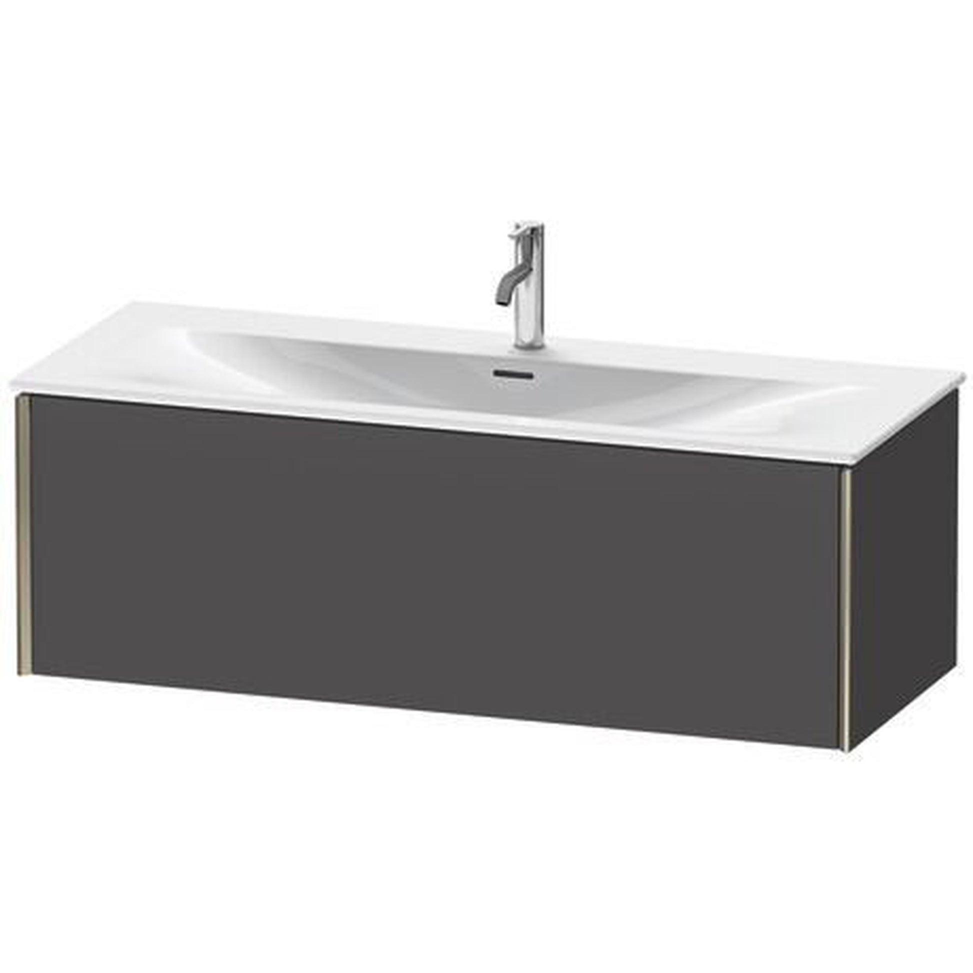 Duravit Xviu 48" x 16" x 19" One Drawer Wall-Mount Vanity Unit, Graphite Matt (XV40360B149)