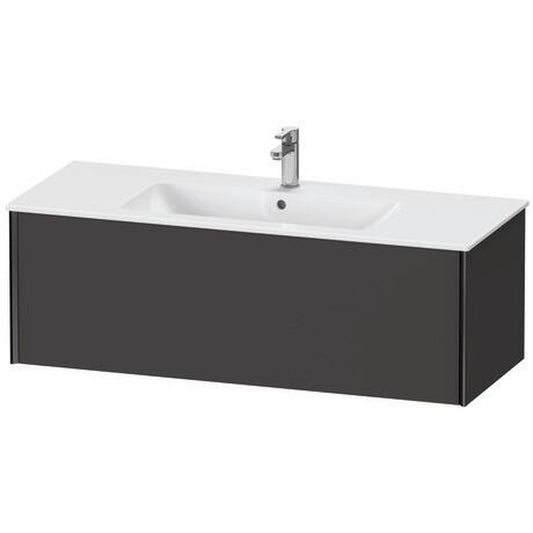 Duravit Xviu 48" x 16" x 19" One Drawer Wall-Mount Vanity Unit, Graphite Super Matt (XV40280B280)