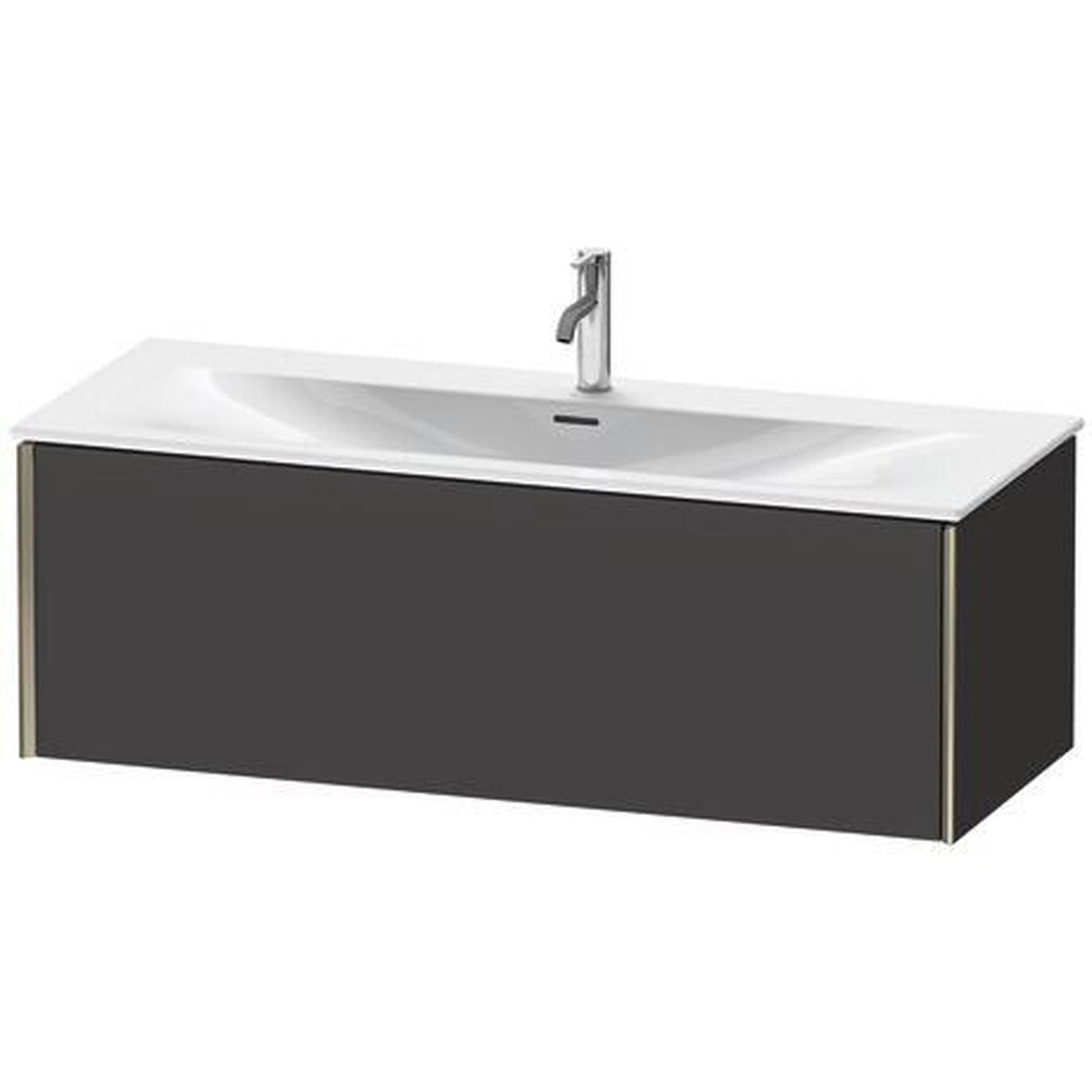 Duravit Xviu 48" x 16" x 19" One Drawer Wall-Mount Vanity Unit, Graphite Super Matt (XV40360B180)