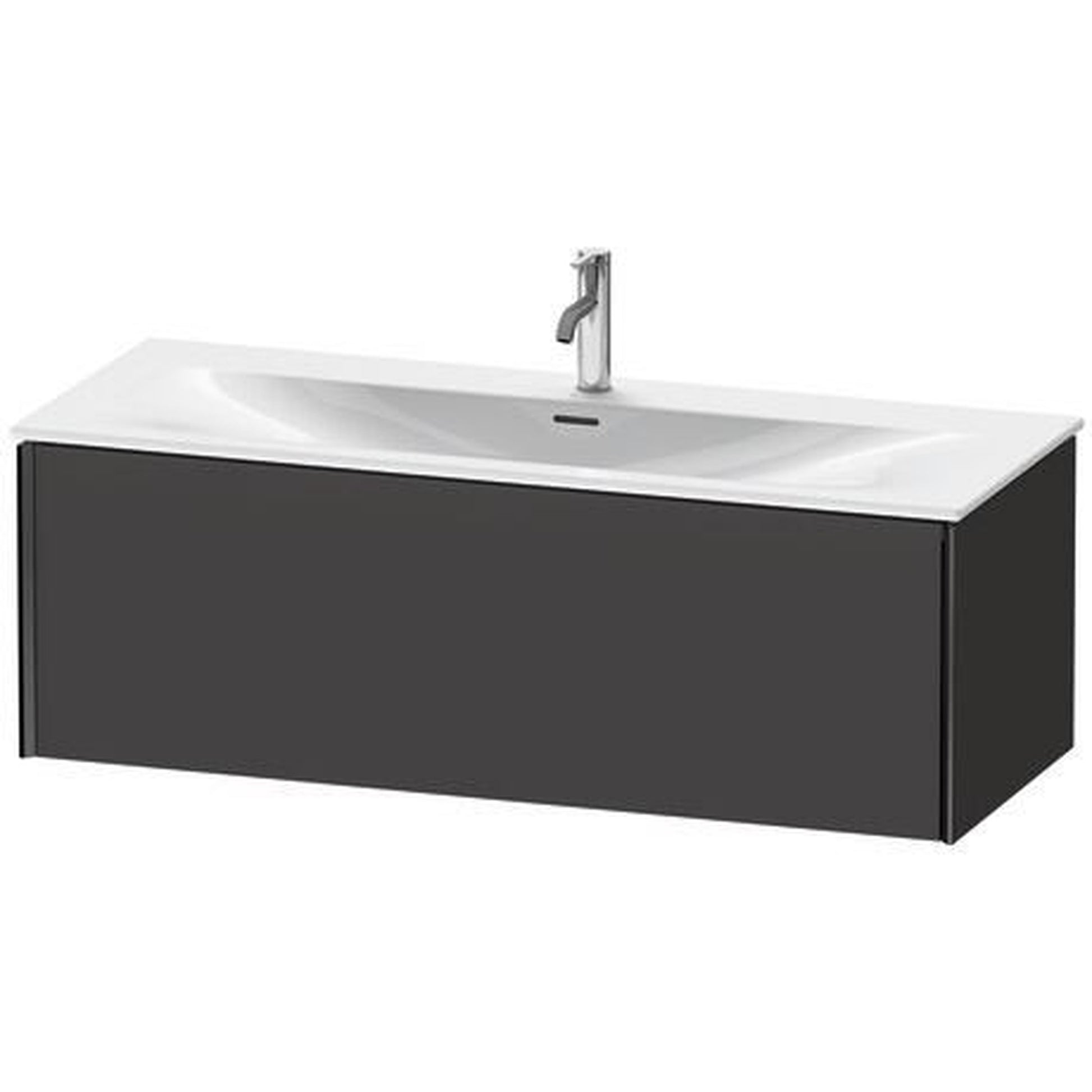 Duravit Xviu 48" x 16" x 19" One Drawer Wall-Mount Vanity Unit, Graphite Super Matt (XV40360B280)