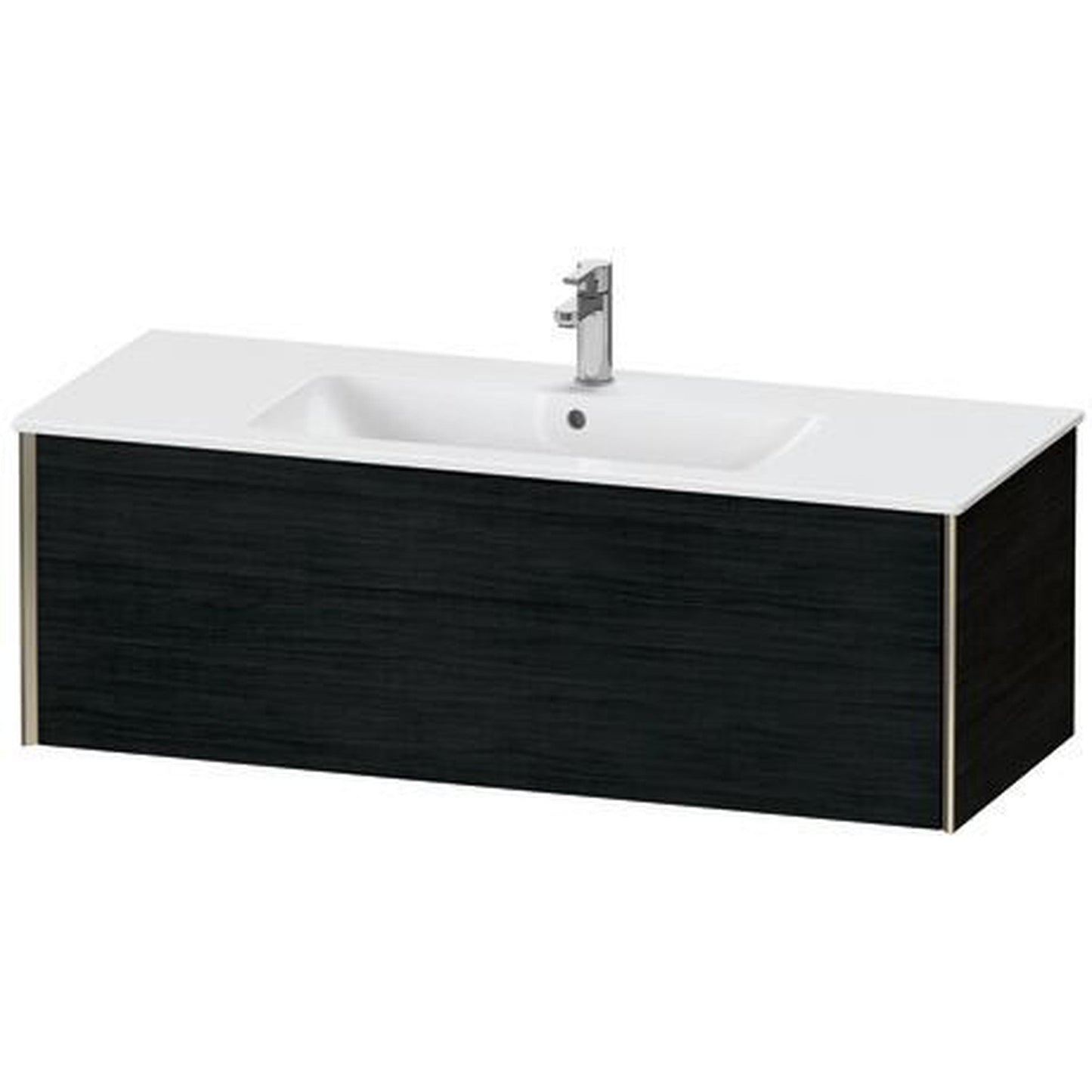 Duravit Xviu 48" x 16" x 19" One Drawer Wall-Mount Vanity Unit, Oak Black (XV40280B116)