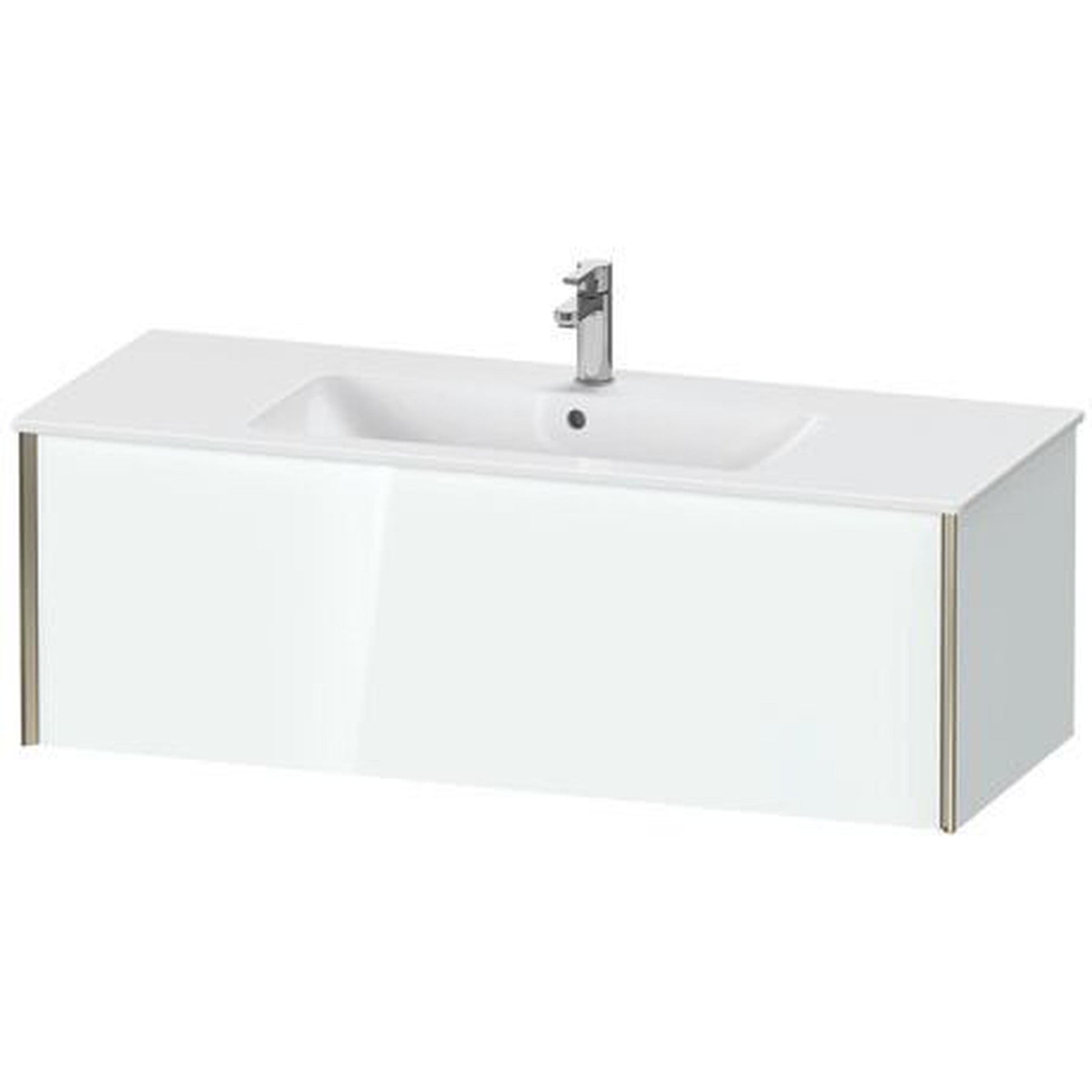 Duravit Xviu 48" x 16" x 19" One Drawer Wall-Mount Vanity Unit, White High Gloss Lacquer (XV40280B185)