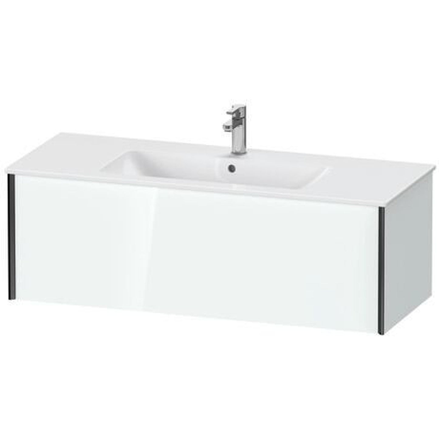 Duravit Xviu 48" x 16" x 19" One Drawer Wall-Mount Vanity Unit, White High Gloss Lacquer (XV40280B285)