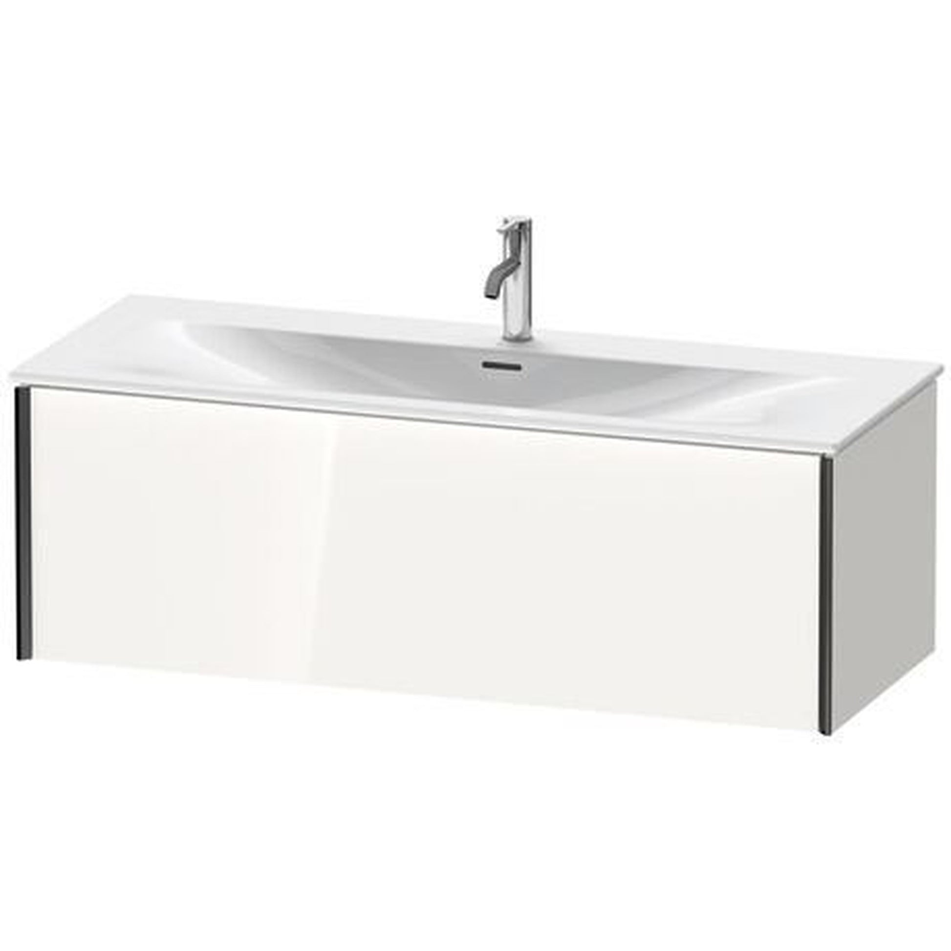 Duravit Xviu 48" x 16" x 19" One Drawer Wall-Mount Vanity Unit, White High Gloss (XV40360B222)