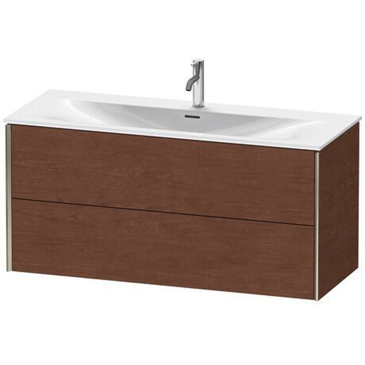 Duravit Xviu 48" x 22" x 17" Two Drawer Wall-Mount Vanity Unit, American Walnut (XV41360B113)