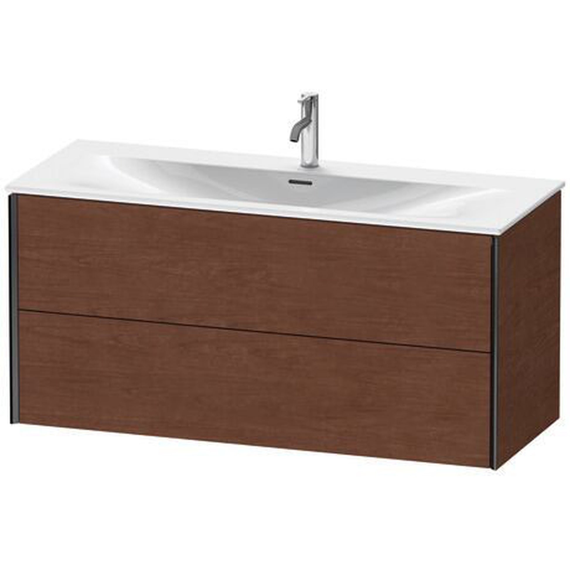 Duravit Xviu 48" x 22" x 17" Two Drawer Wall-Mount Vanity Unit, American Walnut (XV41360B213)