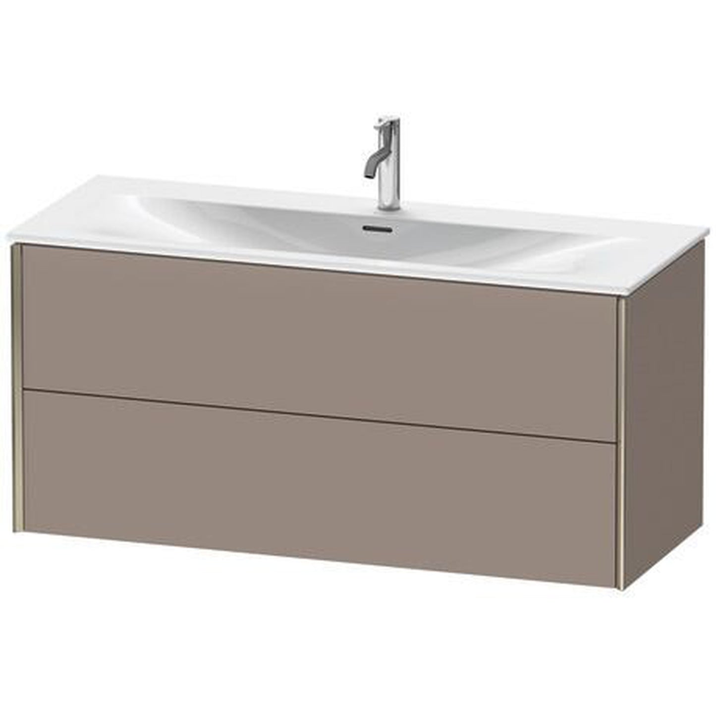 Duravit Xviu 48" x 22" x 17" Two Drawer Wall-Mount Vanity Unit, Basalt Matt (XV41360B143)