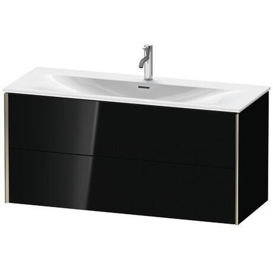 Duravit Xviu 48" x 22" x 17" Two Drawer Wall-Mount Vanity Unit, Black High Gloss Lacquer (XV41360B240)