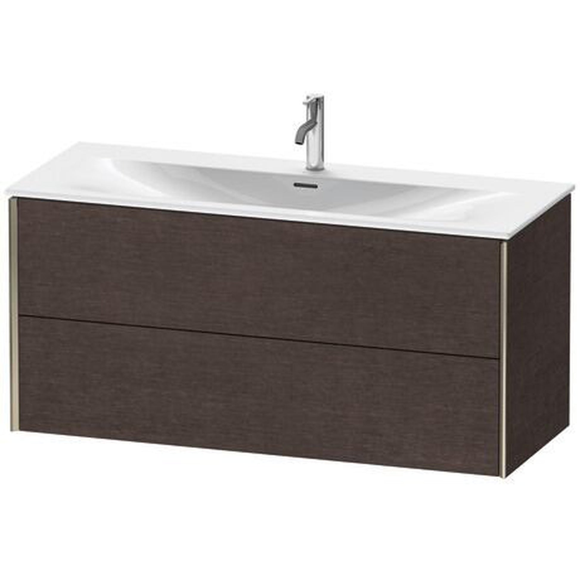 Duravit Xviu 48" x 22" x 17" Two Drawer Wall-Mount Vanity Unit, Brushed Dark Oak Real Wood Veneer (XV41360B172)