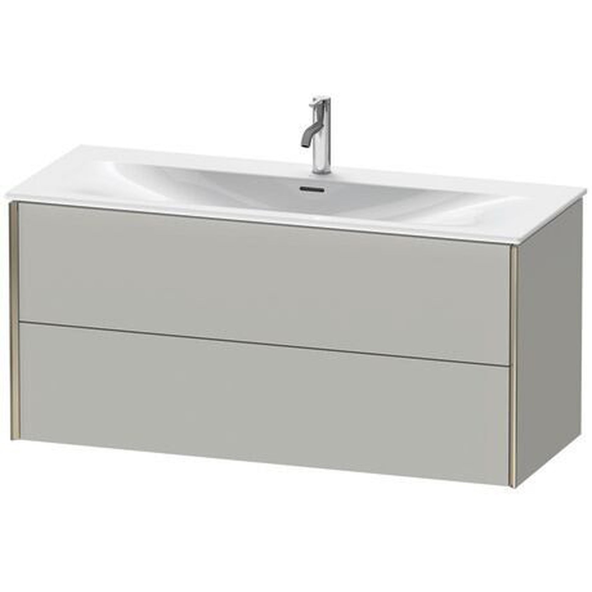 Duravit Xviu 48" x 22" x 17" Two Drawer Wall-Mount Vanity Unit, Concrete Grey Matt (XV41360B107)