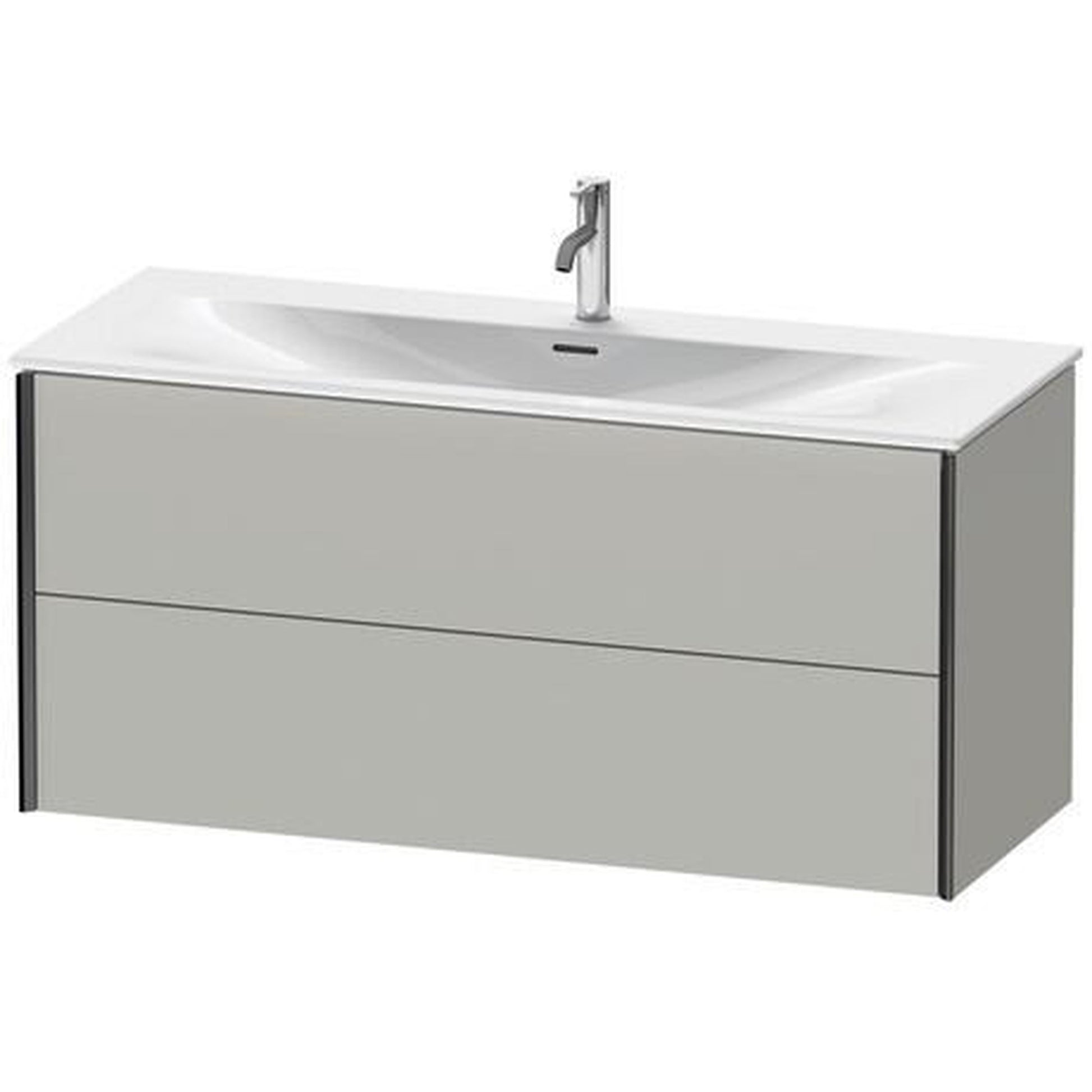 Duravit Xviu 48" x 22" x 17" Two Drawer Wall-Mount Vanity Unit, Concrete Grey Matt (XV41360B207)